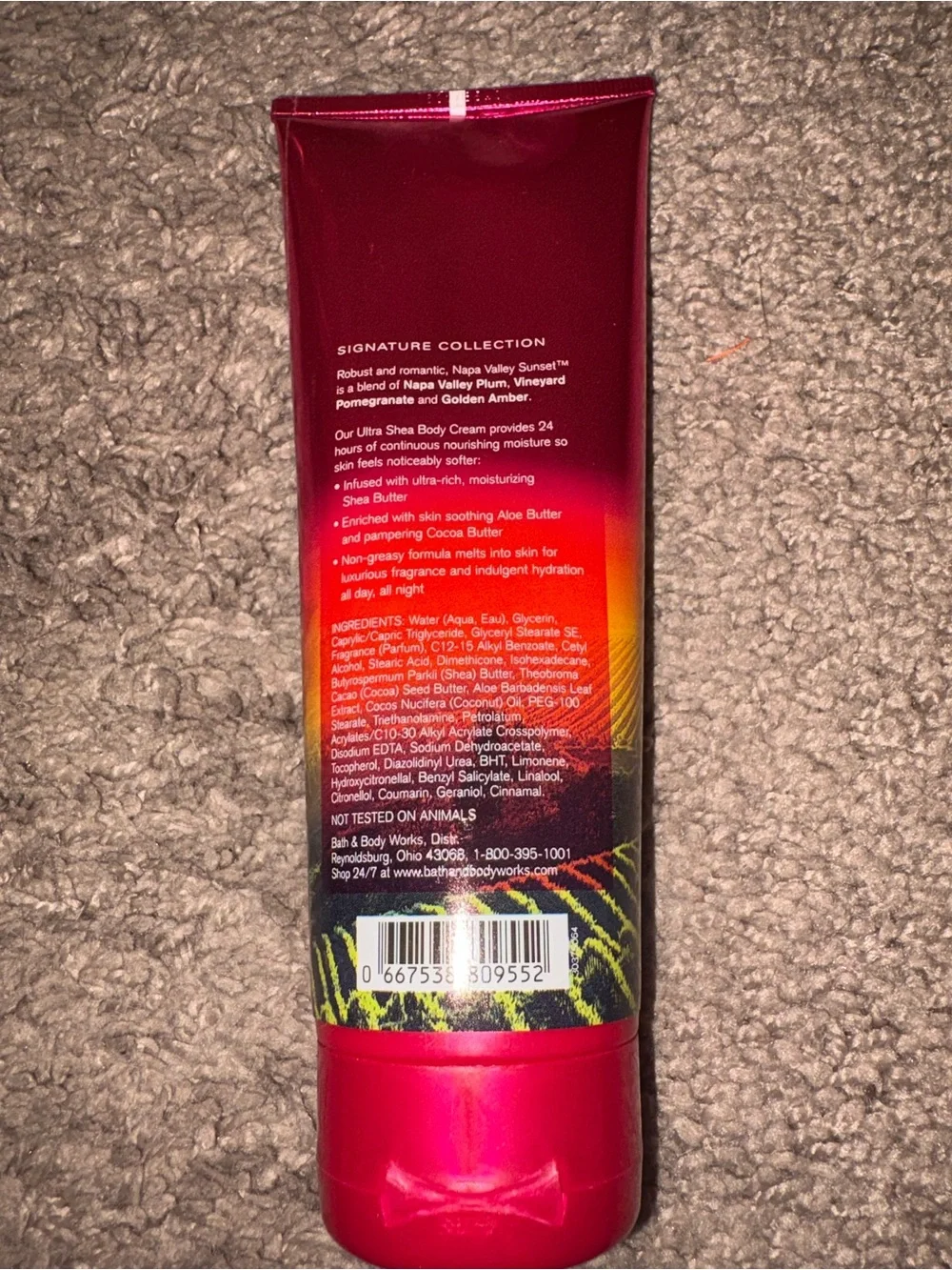 Bath & Body Works Napa Valley Sunset Body Cream - Red, Orange, Yellow